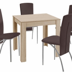 Jedálenská súprava Dane 4 + 1, 80 cm, hnedá/dub - 2