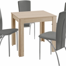 Jedálenská súprava Dane 4 + 1, 80 cm, sivá/dub - 2