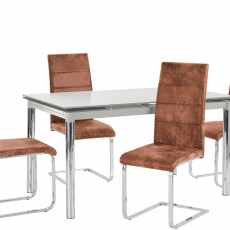 Jedálenská súprava Nelsa II 4 + 1, 140 – 203 cm, hnedá - 2