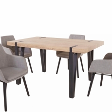 Jedálenská súprava Shely II. 4 + 1, 150 cm, dub/svetlosivá - 2