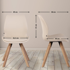 Jedálenské stoličky Luna (SET 2 ks), syntetická koža, krémová - 2