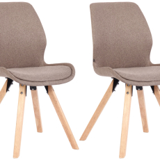 Jedálenské stoličky Luna (SET 2 ks), textil, taupe - 1