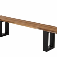 Jedálenský lavice Melina, 180 cm, masívny agát/čierna - 2