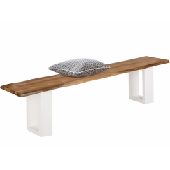 Jedálenský lavice Melina, 200 cm, masívny agát/biela