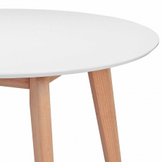 Jedálenský stôl okrúhly Milenium, 110 cm, biela/dub - 3