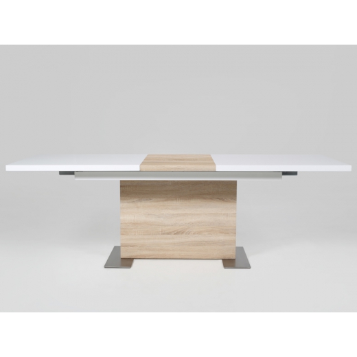 Jedálenský stôl rozkladací Hardy, 210 cm, biela/dub - 1