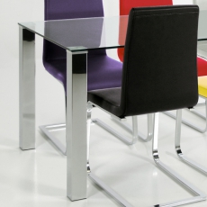 Stôl so sklenenou doskou Canton 90 cm, číre sklo - 3