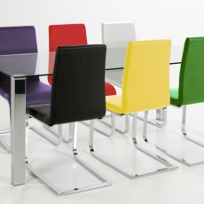 Stôl so sklenenou doskou Canton 90 cm, číre sklo - 4
