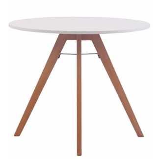 Jedálenský stôl Alter, 90 cm, prírodné drevo / biela