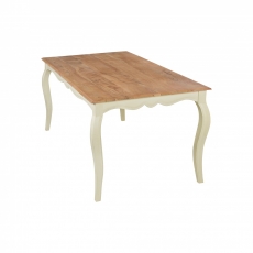 Jedálenský stôl angora, 160 cm, masív agát/biela - 4