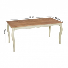 Jedálenský stôl angora, 160 cm, masív agát/biela - 3