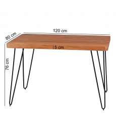 Jedálenský stôl Bagli, 120 cm, masív agát - 3