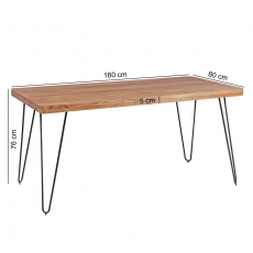 Jedálenský stôl Bagli, 160 cm, masív agát - 3