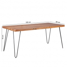 Jedálenský stôl Bagli, 180 cm, masív agát - 3