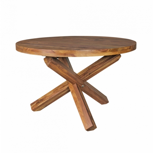 Jedálenský stôl Boha okrúhly, 120 cm, masív Sheesham - 1