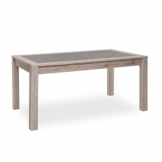 Jedálenský stôl Bruk, 160 cm, Sorrento dub/betón - 1