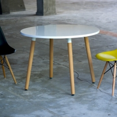 Jedálenský stôl Clara okrúhly, 100 cm, biela - 2