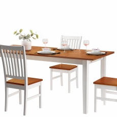 Jedálenský stôl Disa, 160 cm, biela/borovica - 4
