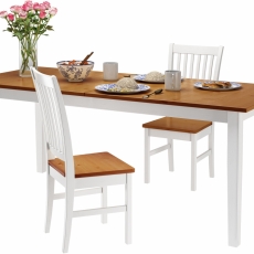 Jedálenský stôl Disa, 160 cm, biela/borovica - 5