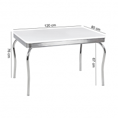 Jedálenský stôl Elvis, 120 cm, biela - 3