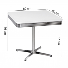 Jedálenský stôl Elvis, 80 cm, biela - 3
