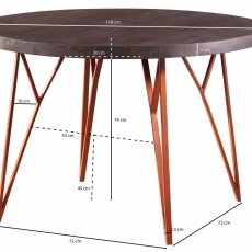 Jedálenský stôl Herry, 118 cm, masív agát - 4