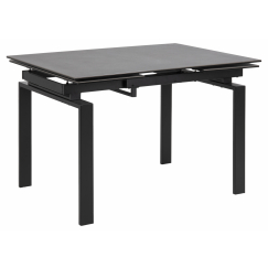 Jedálenský stôl Hudde, 120-200 cm, čierna