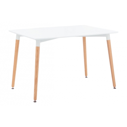 Jedálenský stôl Ilja, 120 cm, biela/buk - 1