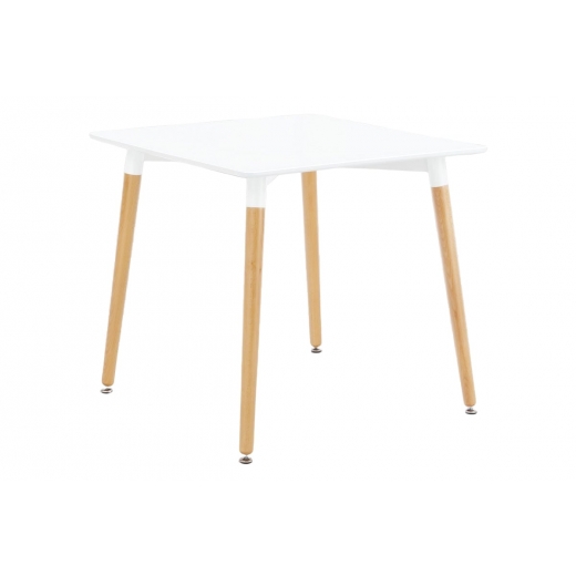 Jedálenský stôl Ilja, 80 cm, biela/buk - 1