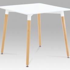 Jedálenský stôl Ilja, 80 cm, biela/buk - 2