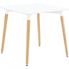 Jedálenský stôl Ilja, 80 cm, biela/buk - 1