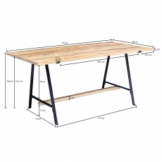 Jedálenský stôl Jose, 175 cm, masívne drevo - 4