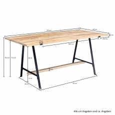 Jedálenský stôl Jose, 200 cm, masívne drevo - 4