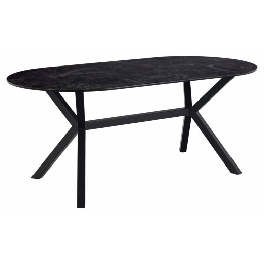 Jedálenský stôl Laxey, 180 cm, čierna - 1