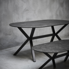 Jedálenský stôl Laxey, 180 cm, čierna - 9