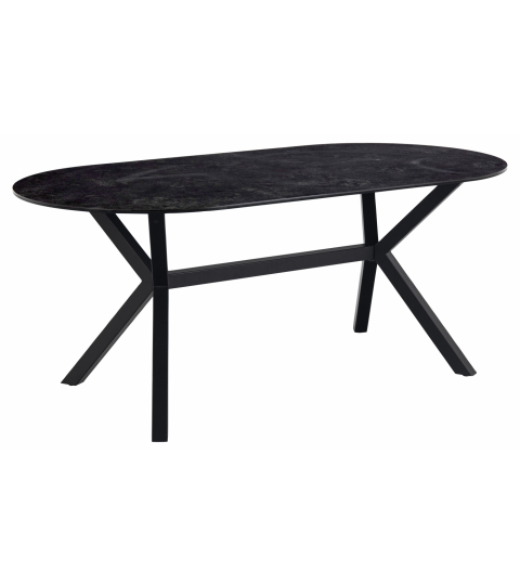Jedálenský stôl Laxey, 180 cm, čierna