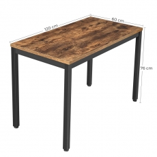 Jedálenský stôl Lera, 120 cm, hnedá/čierna - 6