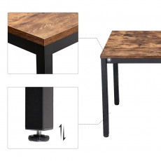 Jedálenský stôl Lera, 120 cm, hnedá/čierna - 7