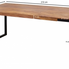 Jedálenský stôl Leron, 210 cm, masív Sheesham - 4