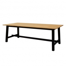 Jedálenský stôl Lisboa, 220 cm, čierna/dub - 1