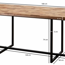Jedálenský stôl Loren, 180 cm, masívne drevo - 4