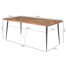 Jedálenský stôl Lura, 120 cm, masív agát - 4