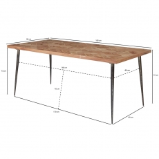 Jedálenský stôl Lura, 180 cm, masív agát - 4