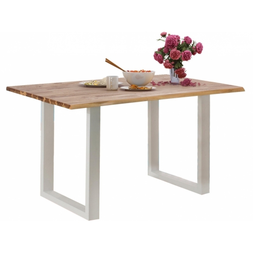 Jedálenský stôl Melina, 140 cm, masívny agát/biela - 1
