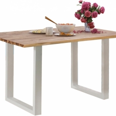 Jedálenský stôl Melina, 140 cm, masívny agát/biela - 1