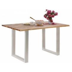 Jedálenský stôl Melina, 140 cm, masívny agát/biela