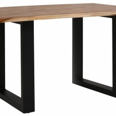 Jedálenský stôl Melina, 140 cm, masívny agát/čierna - 2
