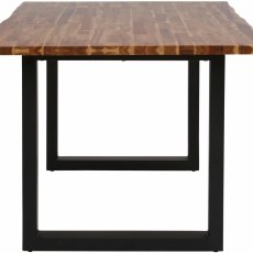 Jedálenský stôl Melina, 140 cm, masívny agát/čierna - 4