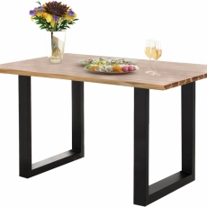 Jedálenský stôl Melina, 140 cm, masívny agát/čierna - 1