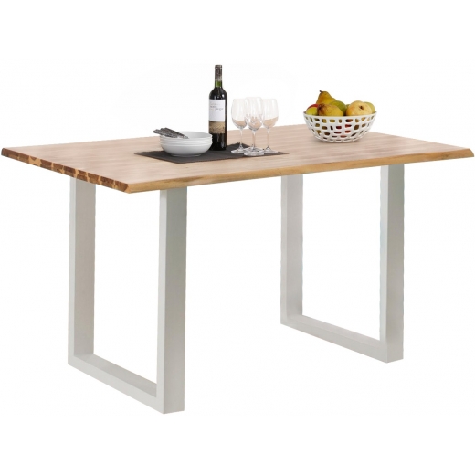 Jedálenský stôl Melina, 180 cm, masívny agát/biela - 1